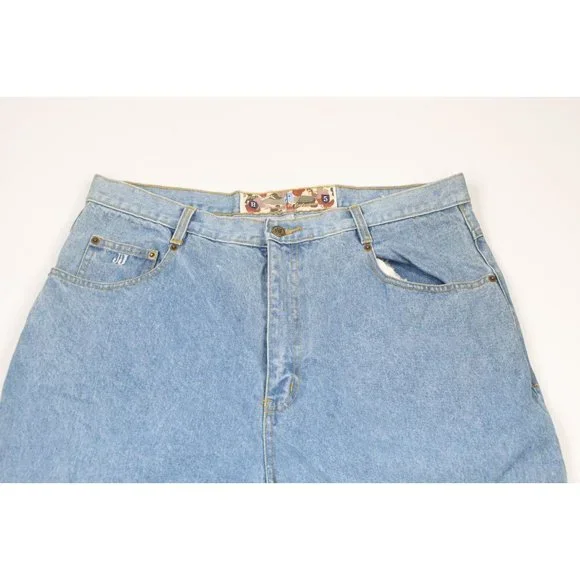 NOS Vintage 90s Streetwear Mens 36x34 Baggy Loose Fit Denim Jeans Blue Cotton